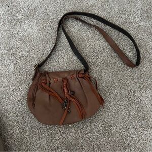 Lucky Brand genuine leather fringe boho crossbody